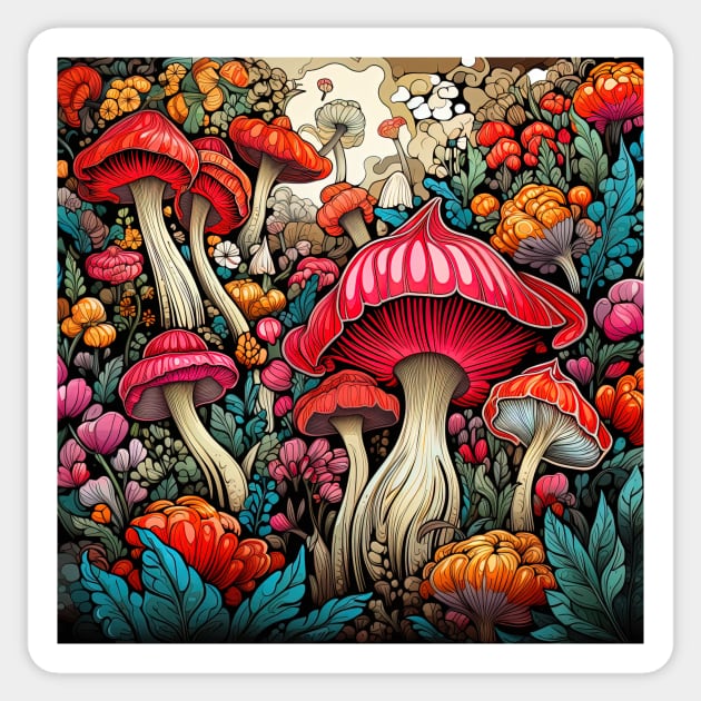 Mushrooms Sticker by Imagier